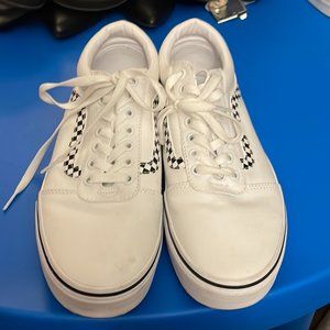 vans white checkerboard mens shoes